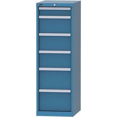 LISTA - 6 Drawer, 216 Compartment Bright Blue Steel Modular Storage Cabinet - Makers Industrial Supply