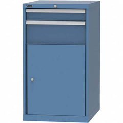 LISTA - 4 Drawer, 99 Compartment Bright Blue Steel Modular Storage Cabinet - Makers Industrial Supply