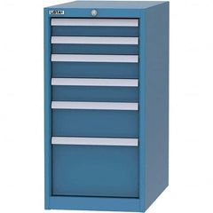 LISTA - 6 Drawer, 45 Compartment Bright Blue Steel Modular Storage Cabinet - Makers Industrial Supply