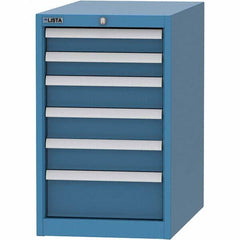 LISTA - 6 Drawer, 45 Compartment Bright Blue Steel Modular Storage Cabinet - Makers Industrial Supply