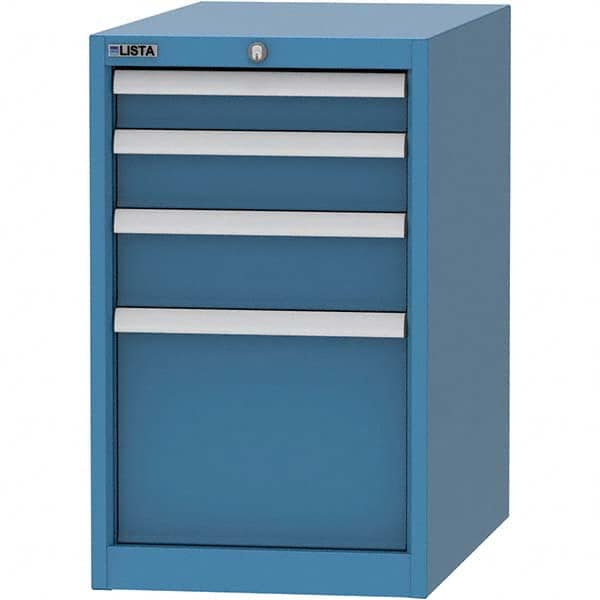 LISTA - 4 Drawer, 45 Compartment Bright Blue Steel Modular Storage Cabinet - Makers Industrial Supply