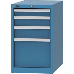 LISTA - 4 Drawer, 45 Compartment Bright Blue Steel Modular Storage Cabinet - Makers Industrial Supply