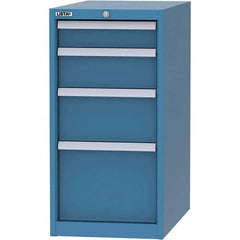 LISTA - 3 Drawer, 45 Compartment Bright Blue Steel Modular Storage Cabinet - Makers Industrial Supply