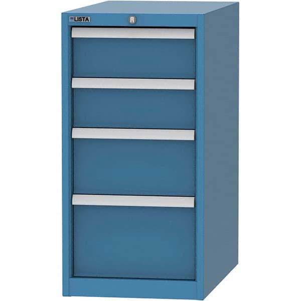 LISTA - 4 Drawer, 45 Compartment Bright Blue Steel Modular Storage Cabinet - Makers Industrial Supply