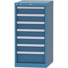 LISTA - 7 Drawer, 216 Compartment Bright Blue Steel Modular Storage Cabinet - Makers Industrial Supply