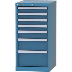 LISTA - 7 Drawer, 216 Compartment Bright Blue Steel Modular Storage Cabinet - Makers Industrial Supply