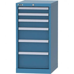 LISTA - 6 Drawer, 216 Compartment Bright Blue Steel Modular Storage Cabinet - Makers Industrial Supply