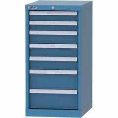 LISTA - 7 Drawer, 216 Compartment Bright Blue Steel Modular Storage Cabinet - Makers Industrial Supply