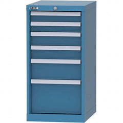 LISTA - 6 Drawer, 216 Compartment Bright Blue Steel Modular Storage Cabinet - Makers Industrial Supply