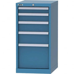 LISTA - 5 Drawer, 216 Compartment Bright Blue Steel Modular Storage Cabinet - Makers Industrial Supply