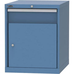 LISTA - 1 Drawer, 99 Compartment Bright Blue Steel Modular Storage Cabinet - Makers Industrial Supply