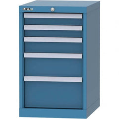 LISTA - 5 Drawer, 216 Compartment Bright Blue Steel Modular Storage Cabinet - Makers Industrial Supply