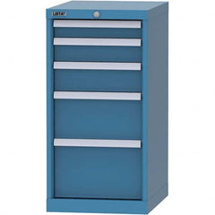 LISTA - 5 Drawer, 216 Compartment Bright Blue Steel Modular Storage Cabinet - Makers Industrial Supply