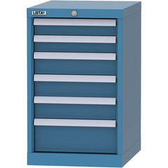 LISTA - 6 Drawer, 216 Compartment Bright Blue Steel Modular Storage Cabinet - Makers Industrial Supply