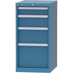 LISTA - 4 Drawer, 216 Compartment Bright Blue Steel Modular Storage Cabinet - Makers Industrial Supply