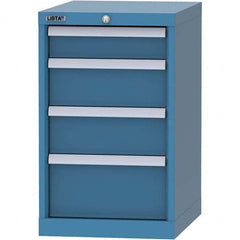 LISTA - 4 Drawer, 216 Compartment Bright Blue Steel Modular Storage Cabinet - Makers Industrial Supply