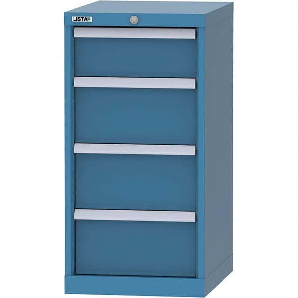 LISTA - 4 Drawer, 216 Compartment Bright Blue Steel Modular Storage Cabinet - Makers Industrial Supply