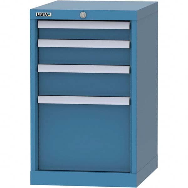 LISTA - 4 Drawer, 216 Compartment Bright Blue Steel Modular Storage Cabinet - Makers Industrial Supply