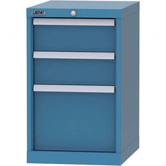 LISTA - 3 Drawer, 216 Compartment Bright Blue Steel Modular Storage Cabinet - Makers Industrial Supply