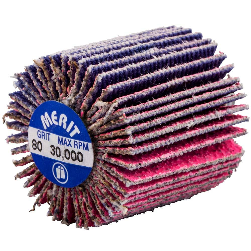 Merit Abrasives - 1 x 1" 80 Grit Ceramic Alumina Unmounted Flap Wheel - Makers Industrial Supply