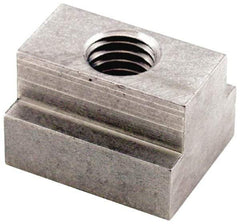 Jergens - 1/2-13 Tapped Through T Slot Nut - 5/8" Slot Width, 1 x 3/8" Base Width x Height, 1-1/4 x 3/4" Overall Length x Height - Makers Industrial Supply