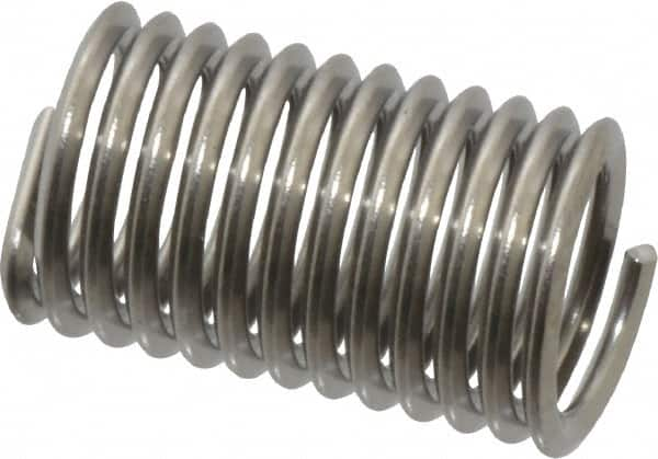 Heli-Coil - M6x1.00 Metric Coarse, 15mm OAL, Free Running Helical Insert - 12-1/8 Free Coils, Tanged, 304 Stainless Steel, Bright Finish, 2-1/2D Insert Length - Makers Industrial Supply