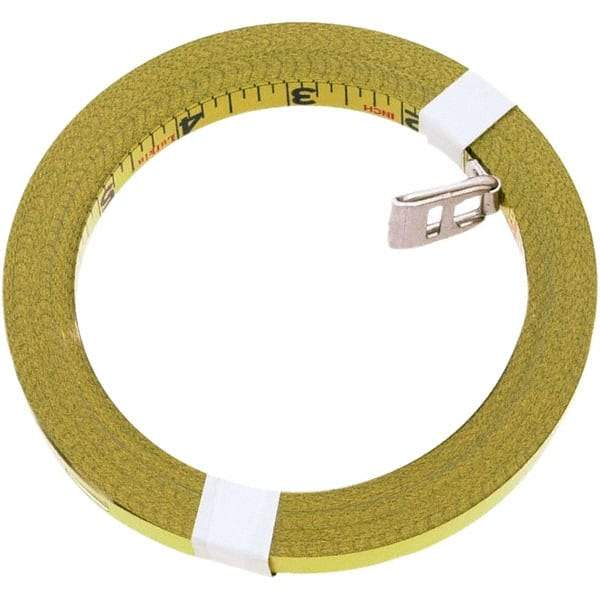 Lufkin - 50' x 3/8", 1/8 Inch/Foot Graduation, Tape Measure Replacement Blade - Metal, Uncoated, Yellow - Makers Industrial Supply