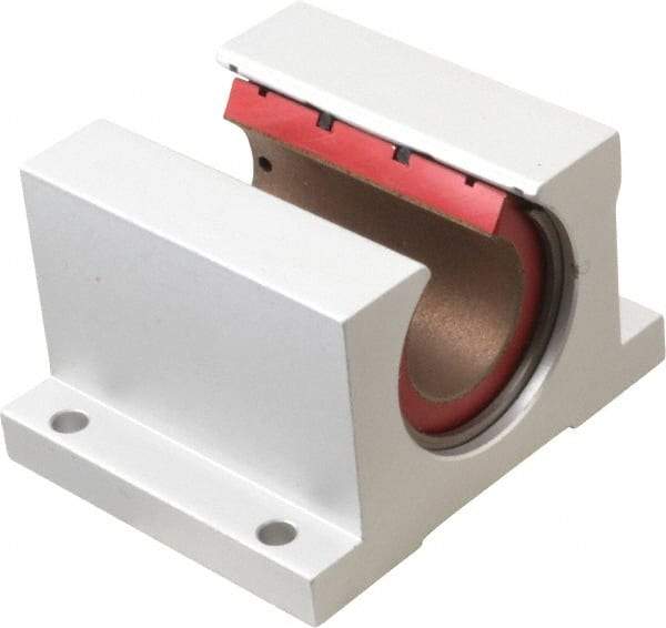 Pacific Bearing - 1" ID, 3-1/4" OAW x 2.813" OAL x 10.5mm OAH Open Pillow Block - 3,525 Lb Static Cap, 2-7/8" Btw Mnt Hole Ctrs, 1.187" Base-to-Ctr Ht, Aluminum - Makers Industrial Supply