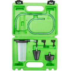 Automotive Hand Tools & Sets; Includes: Blow Mold Case; (2) EPDM Tapered Rubber Adapters; (3) Brake Bleeder Adapters; Reservoir Bottle; (3) Transparent Tubes; Color: White; Black; Multi Colored; Contents: Blow Mold Case; (2) EPDM Tapered Rubber Adapters;