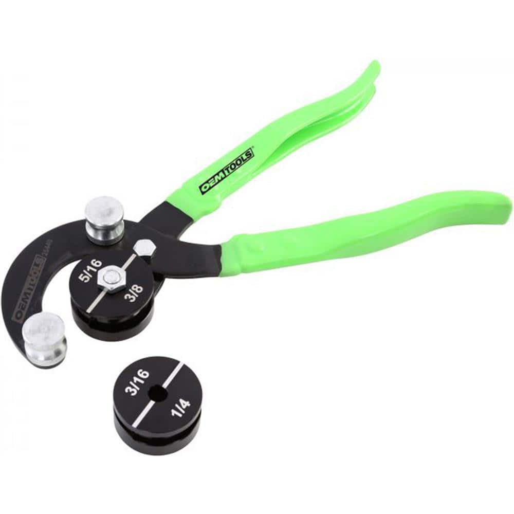 Automotive Hand Tools & Sets; For Use With: 3/16; 5/16; 1/4 in Diameters of Mild Steel & Soft Tube Material; 3/8; Color: Hi-Viz Lime Green; Black; Inside Depth: 0.25; Material: Alloy Steel; Type: Tube Bending Plier; Tool Type: Tube Bending Plier; Minimum