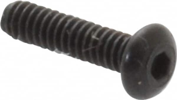 Value Collection - #0-80 UNF Hex Socket Drive, Button Screw - Alloy Steel, Black Oxide Finish, Fully Threaded, 1/4" Length Under Head - Makers Industrial Supply