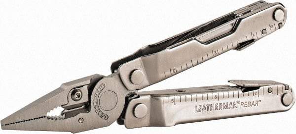 Leatherman - 17 Piece, Multi-Tool Set - Gray, 6-1/4" OAL, 4" Closed Length - Makers Industrial Supply