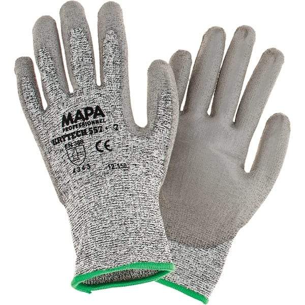 MAPA Professional - Size S, ANSI Cut Lvl 1, Cut Resistant Gloves - Palm & Fingers Coated, Gray - Makers Industrial Supply