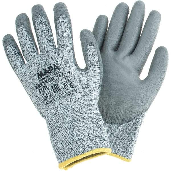 MAPA Professional - Size L, ANSI Cut Lvl 1, Cut Resistant Gloves - Palm & Fingers Coated, Gray - Makers Industrial Supply