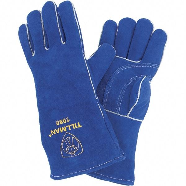 TILLMAN - Welder's & Heat Protective Gloves - 14" BLUE 1/PR COWHIDE WELDING GLOVES - Makers Industrial Supply