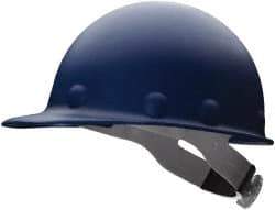 Fibre-Metal - ANSI Type I, Class G Rated, 8-Point, Ratchet Adjustment Hard Hat - Size 6-1/2 to 8, Blue, Standard Brim - Makers Industrial Supply