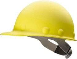 Fibre-Metal - ANSI Type I, Class G Rated, 8-Point, Ratchet Adjustment Hard Hat - Size 6-5/8 to 7-3/4, Yellow, Standard Brim - Makers Industrial Supply