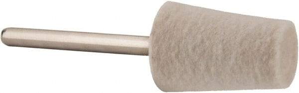 Value Collection - 1/2" Diam, 1/8" Shank Diam, Cone Shaped Mounted Bob - Medium Density, 3/4" Head Length, 2" Shank Length, Wool Felt - Makers Industrial Supply