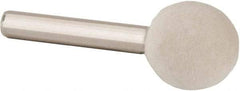 Value Collection - 3/4" Diam, 1/4" Shank Diam, Ball Shaped Mounted Bob - Hard Density, 3/4" Head Length, 2" Shank Length, Wool Felt - Makers Industrial Supply