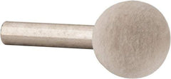 Value Collection - 3/4" Diam, 1/4" Shank Diam, Ball Shaped Mounted Bob - Medium Density, 3/4" Head Length, 2" Shank Length, Wool Felt - Makers Industrial Supply