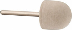 Value Collection - 3/4" Diam, 1/8" Shank Diam, Oval Shaped Mounted Bob - Hard Density, 3/4" Head Length, 2" Shank Length, Wool Felt - Makers Industrial Supply