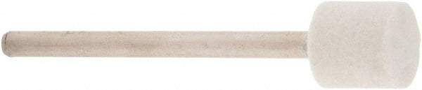 Value Collection - 3/8" Diam, 1/8" Shank Diam, Cylinder Shaped Mounted Bob - Hard Density, 3/8" Head Length, 2" Shank Length, Wool Felt - Makers Industrial Supply