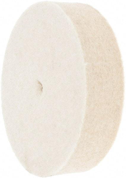 Made in USA - 2" Diam x 1/2" Thick Unmounted Buffing Wheel - 1 Ply, Polishing Wheel, 1/2" Arbor Hole, Hard Density - Makers Industrial Supply