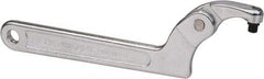 Paramount - 1-1/4" to 3" Capacity, Adjustable Pin Spanner Wrench - 8-1/8" OAL, 7/32" Hook Pin Height - Makers Industrial Supply