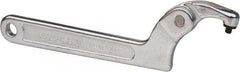 Paramount - 1-1/4" to 3" Capacity, Adjustable Pin Spanner Wrench - 8-1/8" OAL, 3/16" Hook Pin Height - Makers Industrial Supply