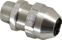 Thomas & Betts - 0.66 to 0.78" Cable Capacity, Class 1, Gas & Vapor Environments, Straight Strain Relief Cord Grip - 1 NPT Thread, Aluminum - Makers Industrial Supply