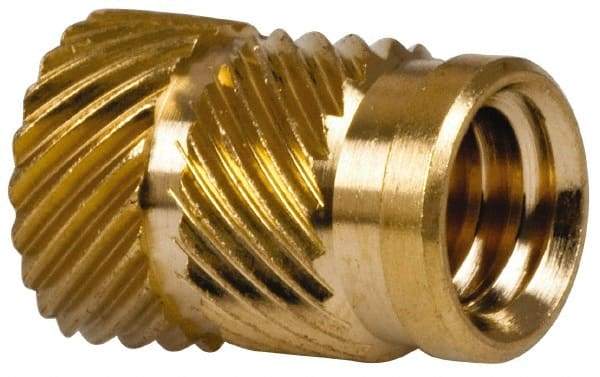 E-Z LOK - 5/16" Drill, 1/4 20 UNC, 0.341" Diam, Brass Headed Heat Installed Threaded Insert - 0.315" Hole, 0.341" OAL x 0.053" High, 3/8" Head Diam - Makers Industrial Supply