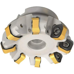 Iscar - 109.7mm Cut Diam, 32mm Arbor Hole, 6mm Max Depth of Cut, 65° Indexable Chamfer & Angle Face Mill - 8 Inserts, OXMT 0507\xB6RXMT 1607\xB6S865 SNMU 1305 Insert, Right Hand Cut, 8 Flutes, Through Coolant, Series Helido - Makers Industrial Supply