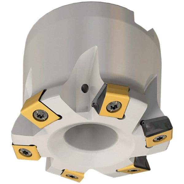 Iscar - 4 Inserts, 1.575" Cutter Diam, 0.071" Max Depth of Cut, Indexable High-Feed Face Mill - 0.63" Arbor Hole Diam, 0.331" Keyway Width, 1.575" High, FTP-LN10 Toolholder, LNHT 1006 Inserts, Series Helitang - Makers Industrial Supply