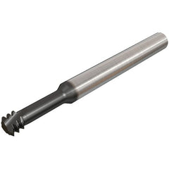 Iscar - #3-48 UNC, 0.075" Cutting Diam, 3 Flute, Solid Carbide Helical Flute Thread Mill - Internal Thread, 0.2" LOC, 2-1/2" OAL, 1/4" Shank Diam - Makers Industrial Supply